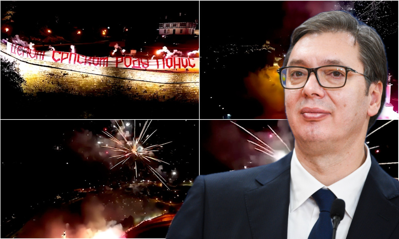 "CELOM SRPSKOM RODU PONOS SI I DIKA" Vatromet, trobojka i bakljada za Vučićev rođendan - spektakularna čestitka (VIDEO)