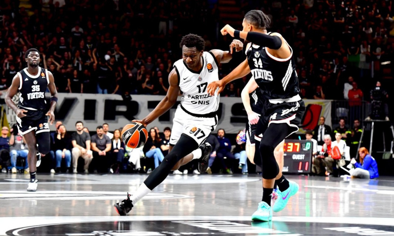 PARTIZAN BOLJI U GOSTIMA! Crno-beli pobedili Virtus u Bolonji, Bonga briljirao, evo šta je rekao posle utakmice (FOTO)
