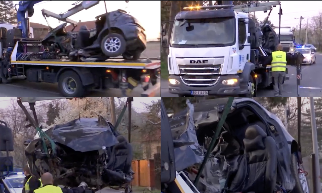 PRVE SLIKE SA MESTA NESREĆE U BARAJEVU Mladić (21) stradao, automobil potpuno zgužvan! (FOTO)