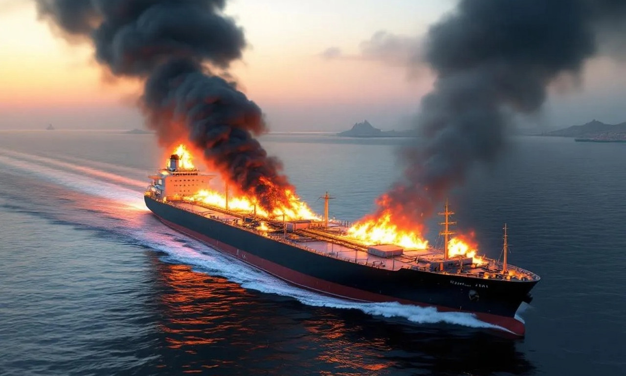 GORI TANKER PUN NAFTE! Posle udara drona odjeknula stravična eksplozija na Crnom moru