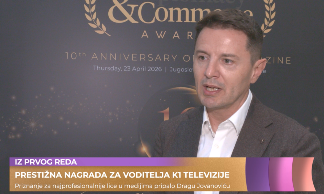 "JAKO SAM POČASTVOVAN" Drago Jovanović dobio nagradu za najprofesionalnije lice u medijima (VIDEO)