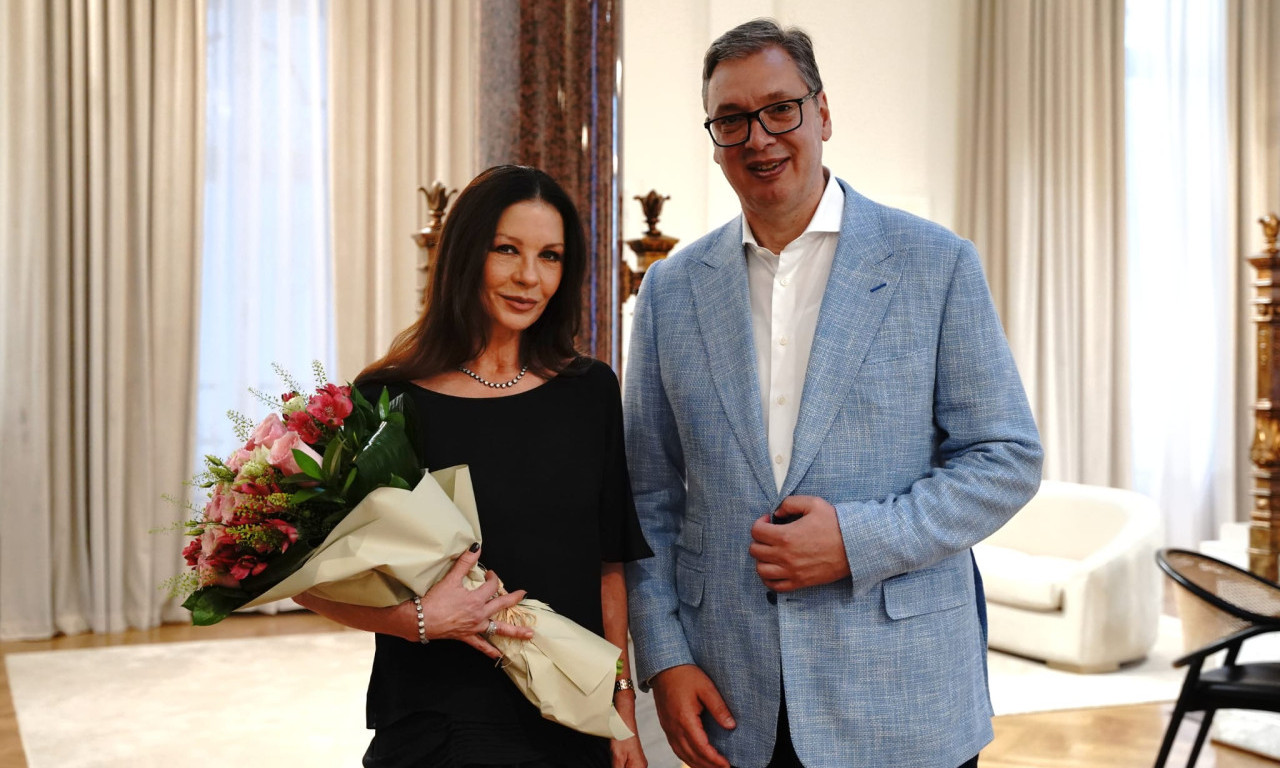 VUČIĆ UGOSTIO GLUMICU KETRIN ZITU-DŽOUNS: Srbija sve prepoznatljivija na mapi svetske filmske industrije (FOTO/VIDEO)
