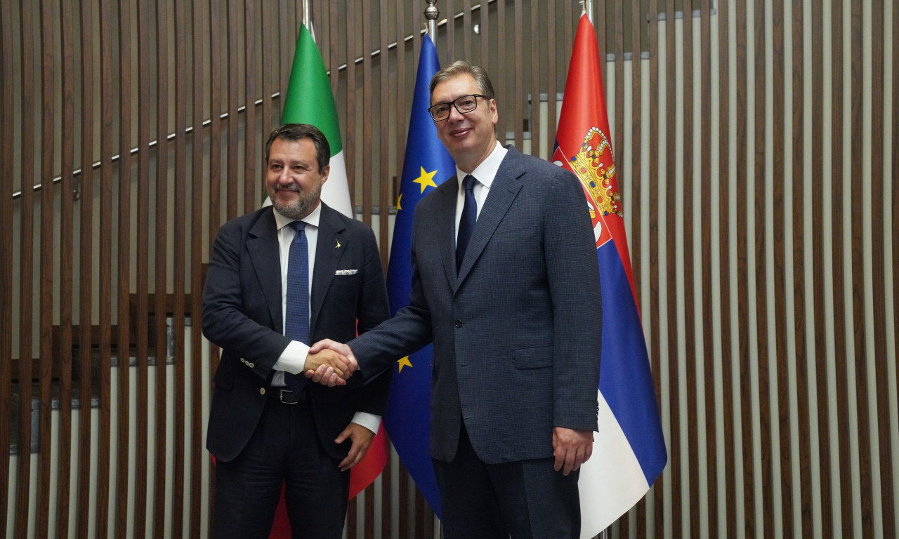 VAŽAN SASTANAK PREDSEDNIKA SRBIJE: Vučić dočekao italijanskog ministra Salvinija, u toku sastanak dve delegacije