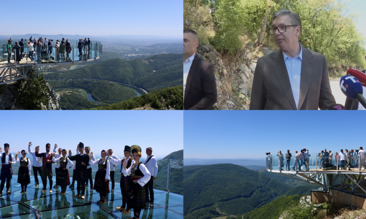 VUČIĆ OTVORIO STAKLENI VIDIKOVAC NA KABLARU Srbija dobila čudesnu turističku atrakciju: "Testiran na 132 tone" (VIDEO)
