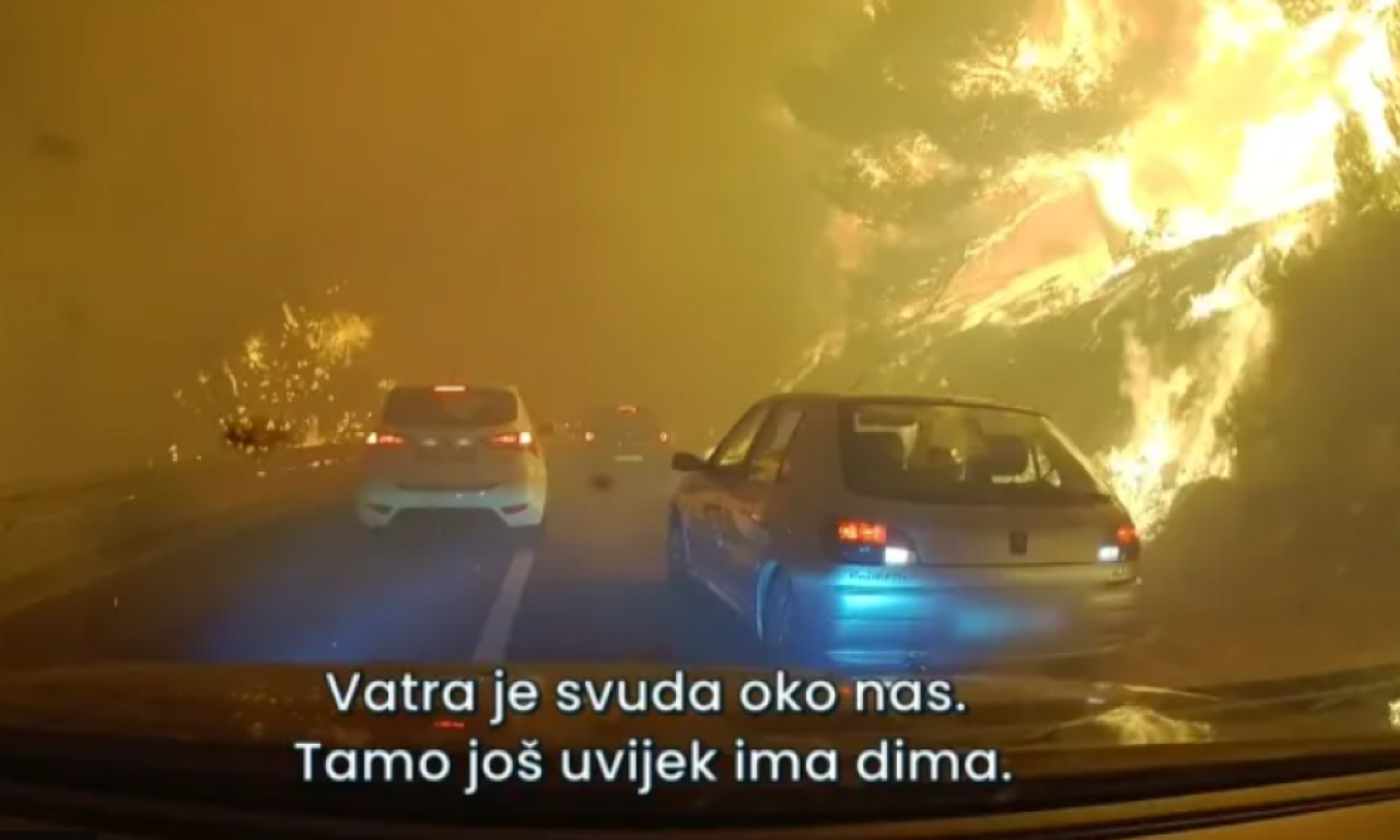 DETE (3) USRED POŽARA U HRVATSKOJ Pogledajte kako je otac uspeo da spasi porodicu iz zapaljenog automobila (VIDEO)