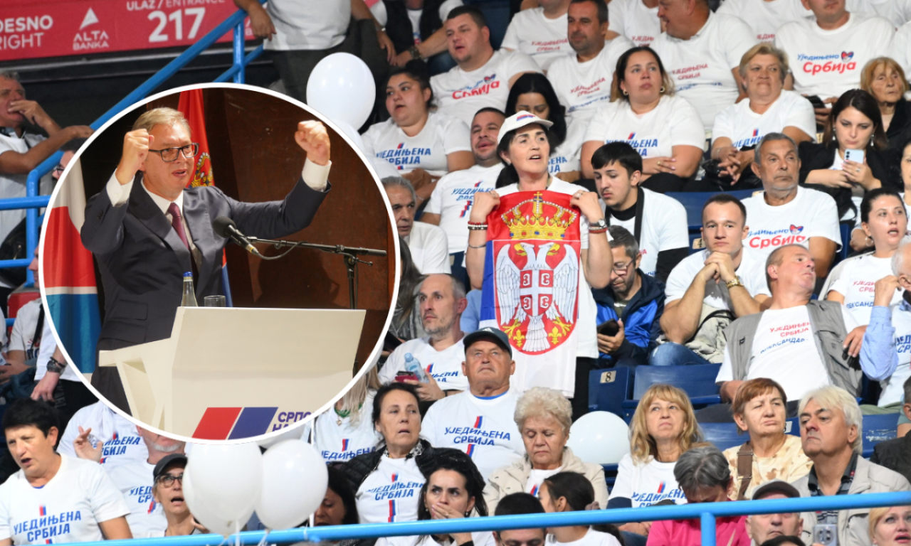 ARENA KRCATA DO POSLEDNJEG MESTA! Naroda ima i ispred dvorane, Vučić poručio: „Pobeđujemo ubedljivije nego ikada!”