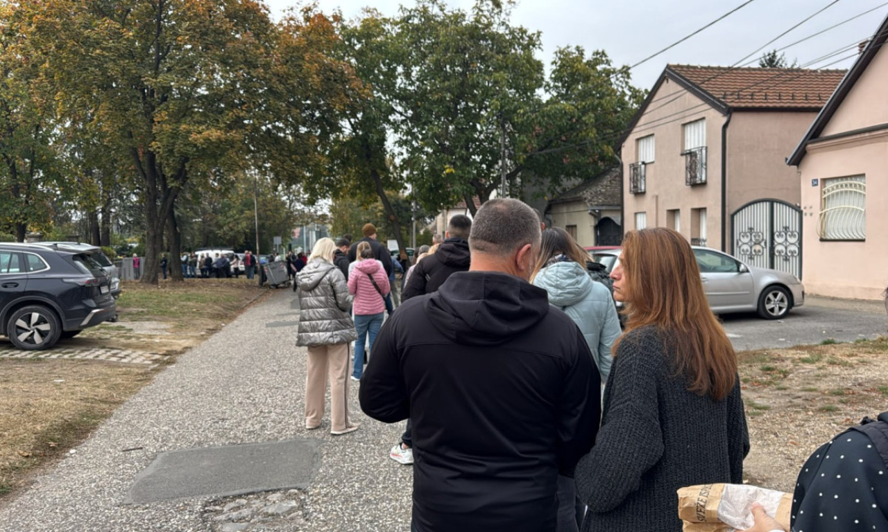 POGLEDAJTE OGROMNU KOLONU ISPRED BIRAČKOG MESTA U BEOGRADU Građani čekaju u redu sat i po vremena! (FOTO+VIDEO)