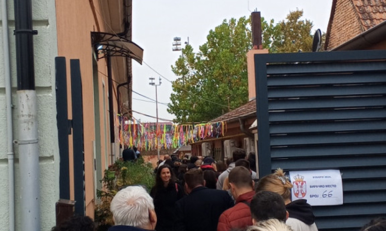 U PANČEVU KRCATO DVORIŠTE ŠKOLE U KOJOJ SE GLASA Dugi redovi, građani čekaju od ranog jutra (FOTO)